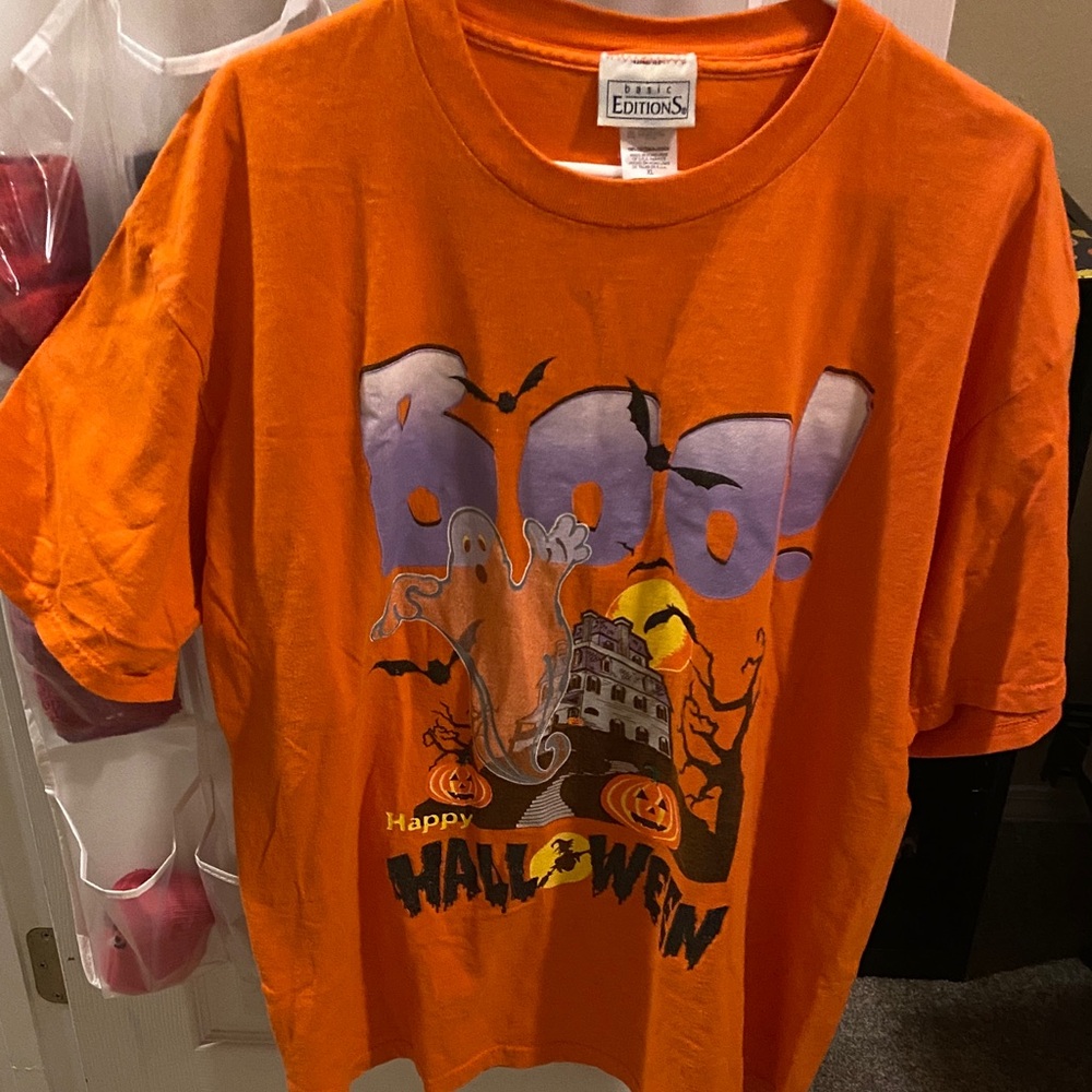Basic Editions Bright Orange Halloween Tee